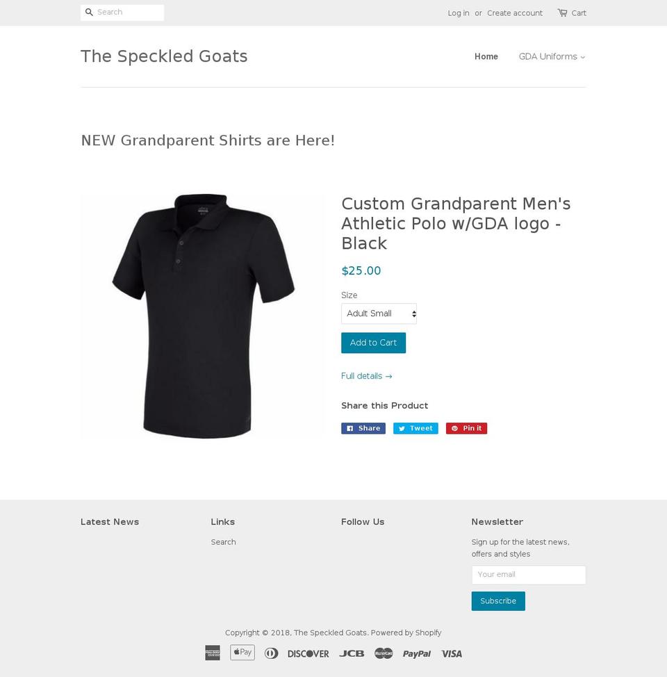 thespeckledgoats.com — Shopify storefront screenshot