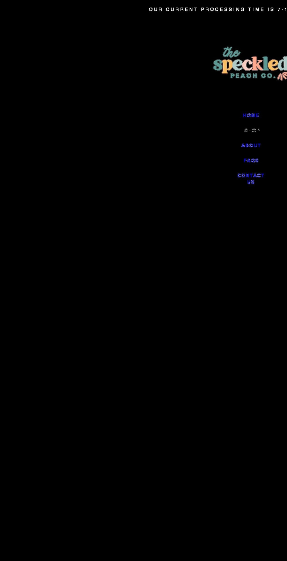 thespeckledpeachco.com shopify website screenshot