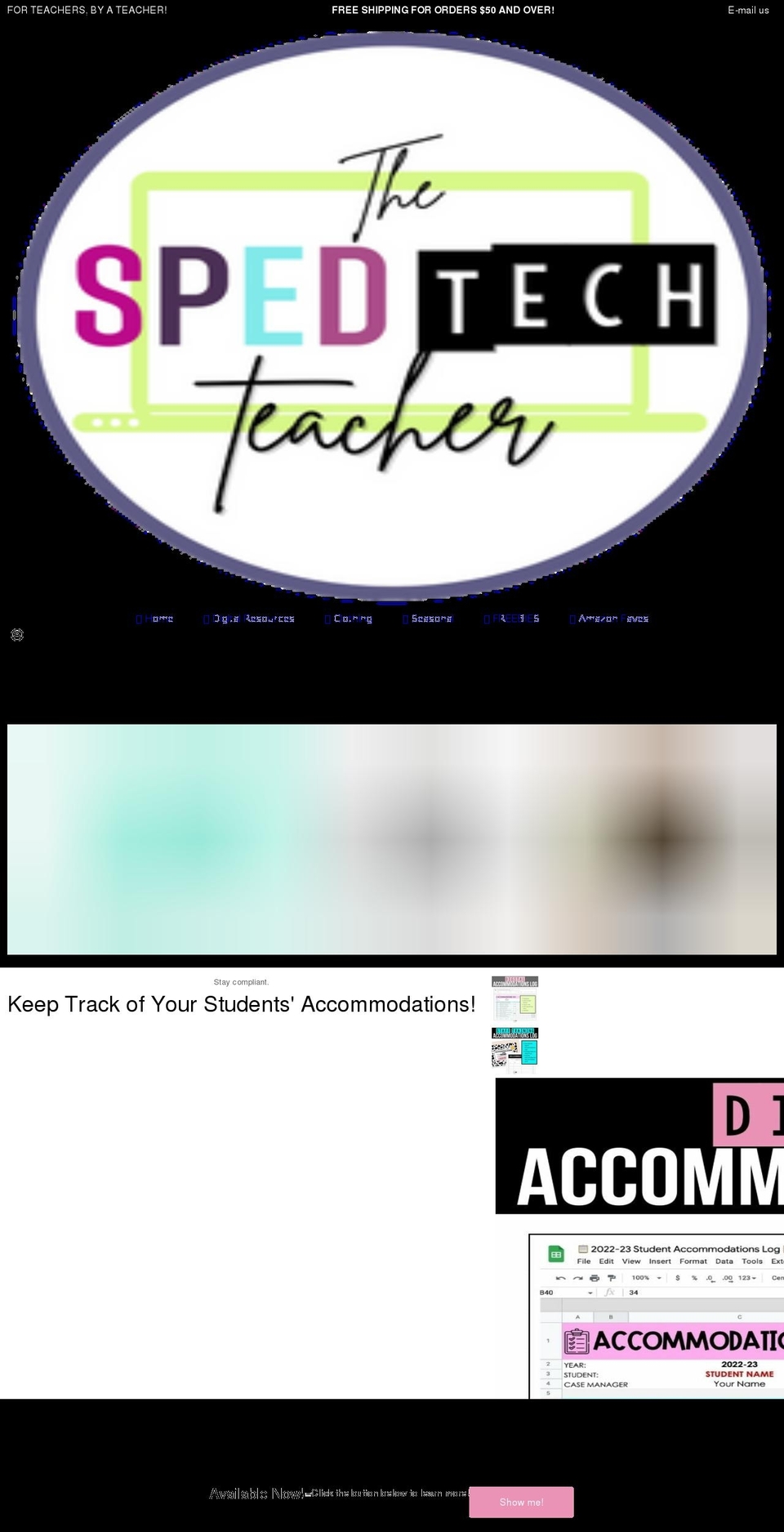 thespedtechteacher.com shopify website screenshot