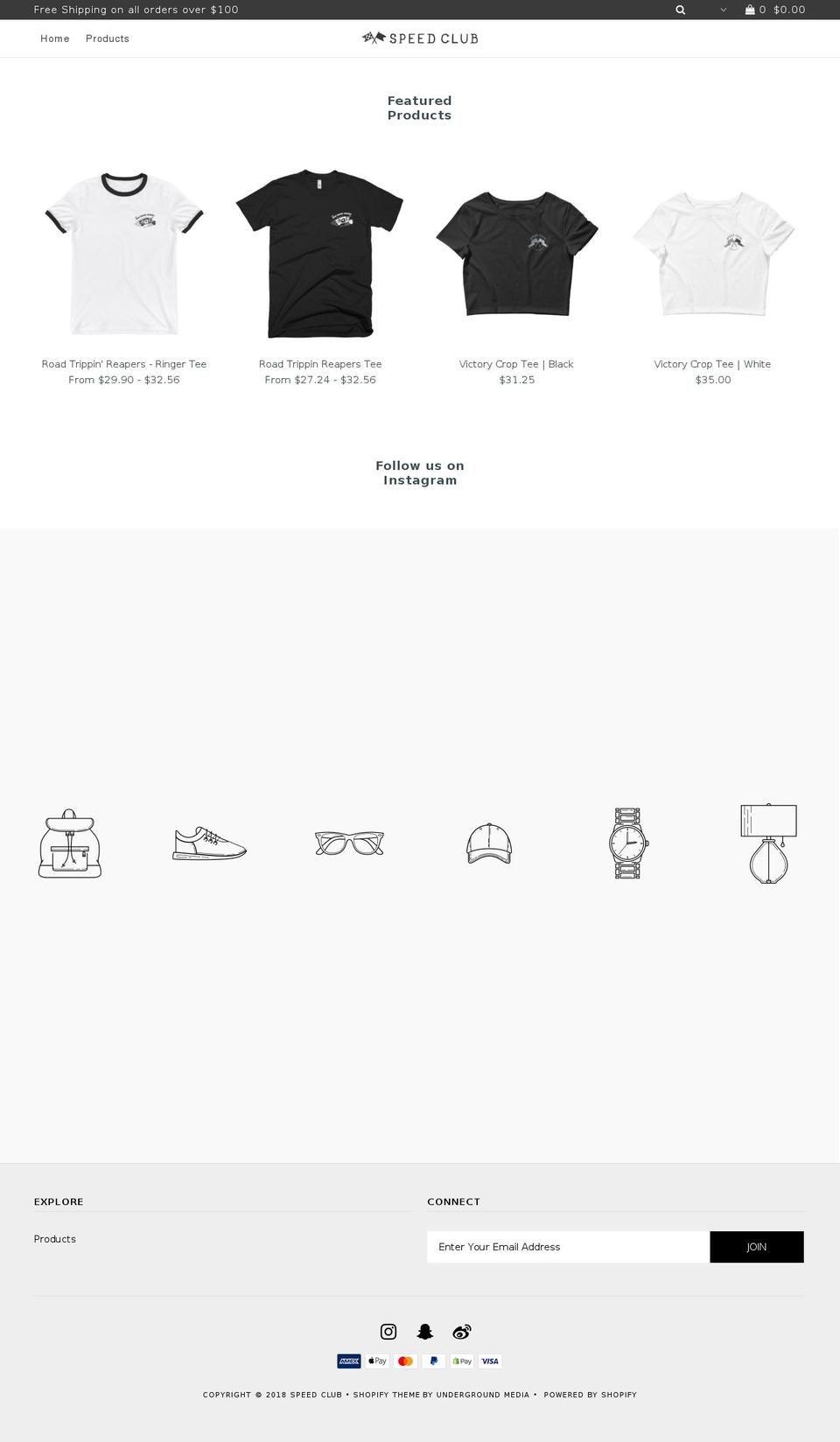 thespeedclub.com — Shopify storefront screenshot