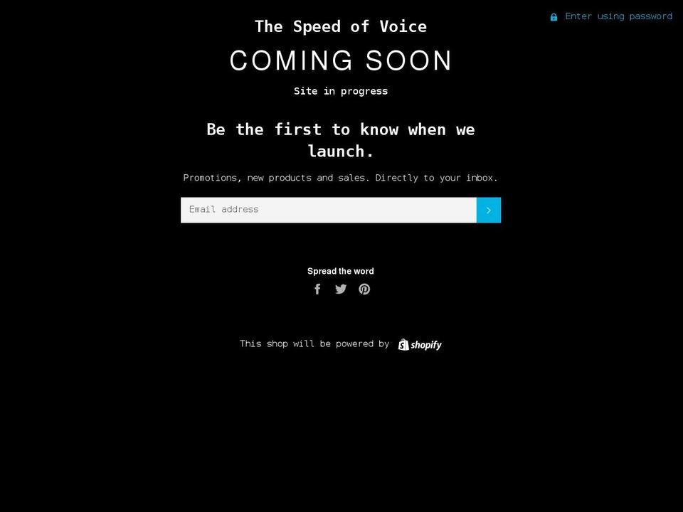 thespeedofvoice.com shopify website screenshot