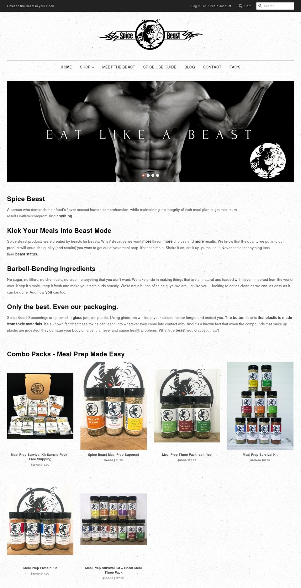 thespicebeast.com — Shopify storefront screenshot