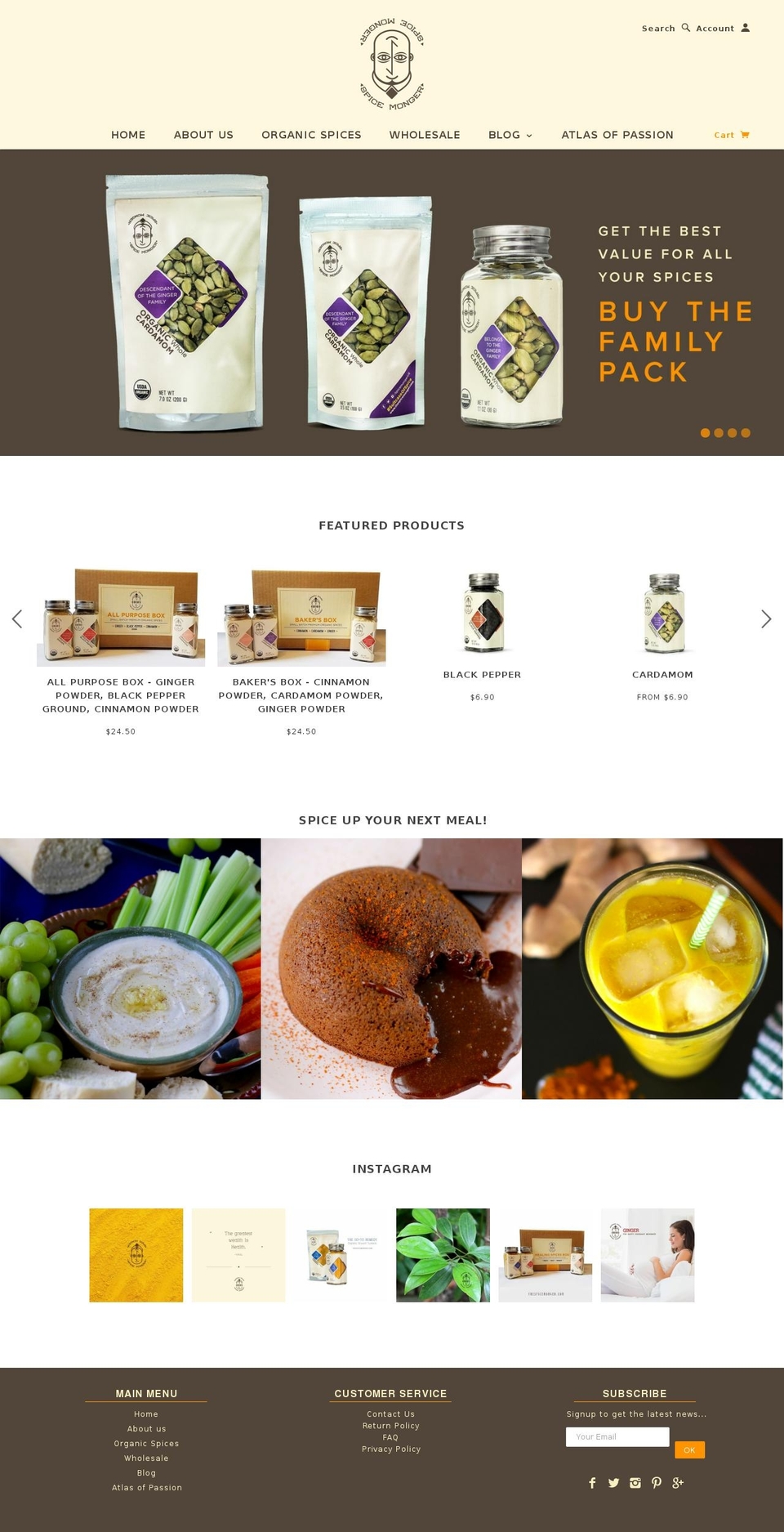 thespicemonger.com shopify website screenshot