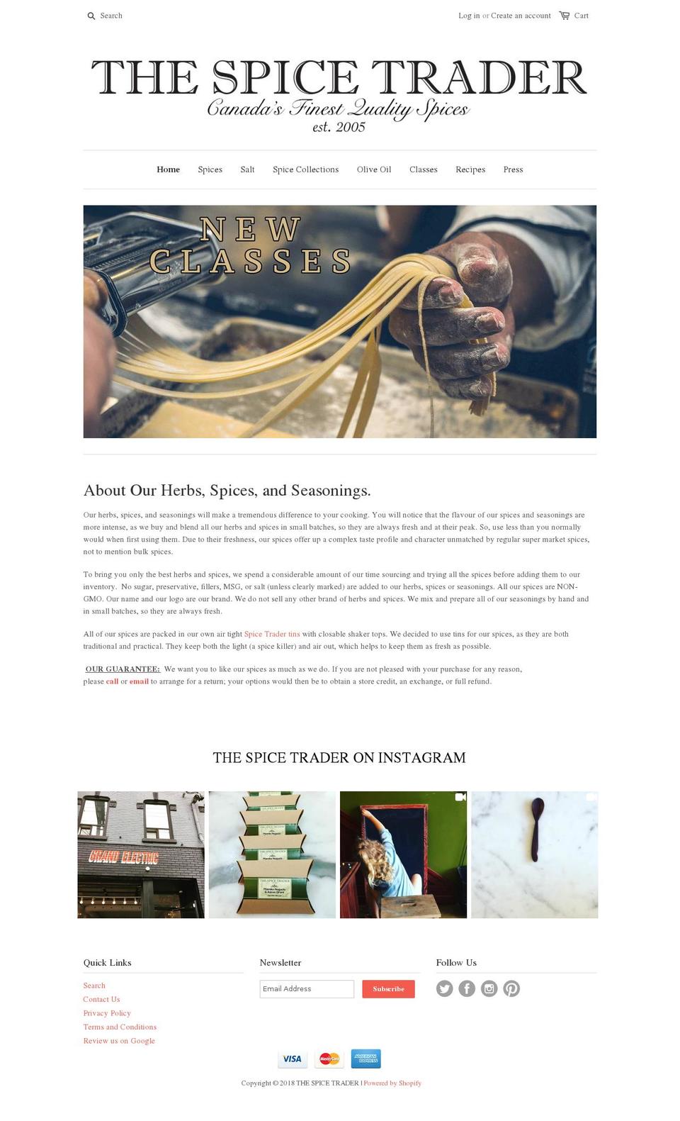 thespicetraderandtheolivepit.com shopify website screenshot