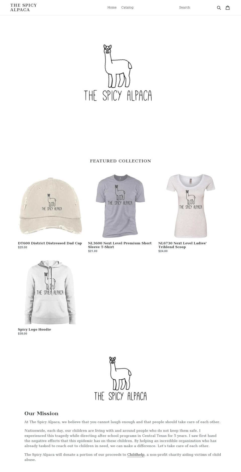 thespicyalpaca.com shopify website screenshot
