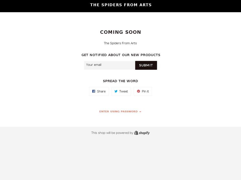 thespidersfromarts.com — Shopify storefront screenshot