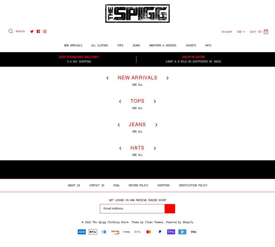 thespigg.com — Shopify storefront screenshot