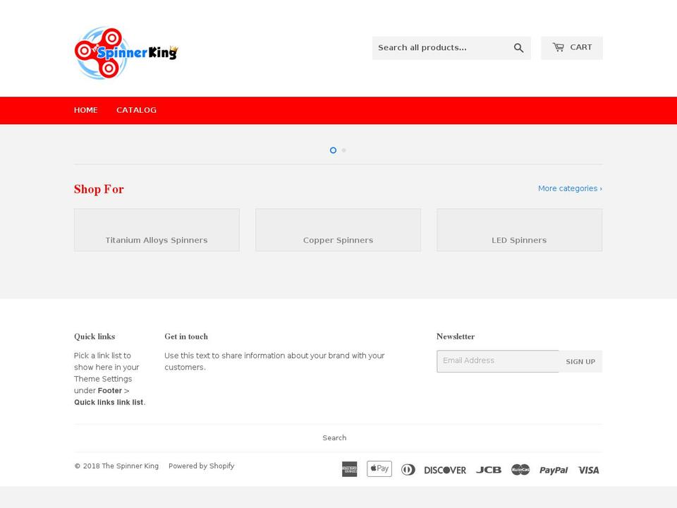thespinnerking.com — Shopify storefront screenshot