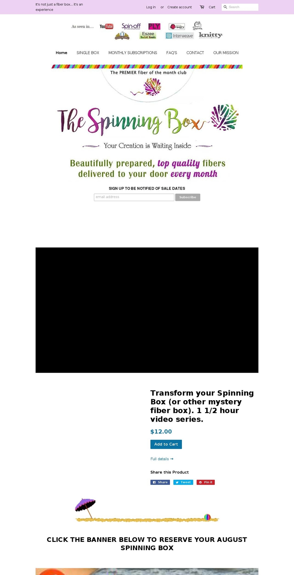 thespinningbox.com shopify website screenshot