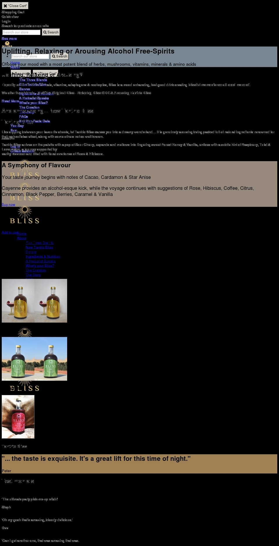 thespiritofbliss.com shopify website screenshot