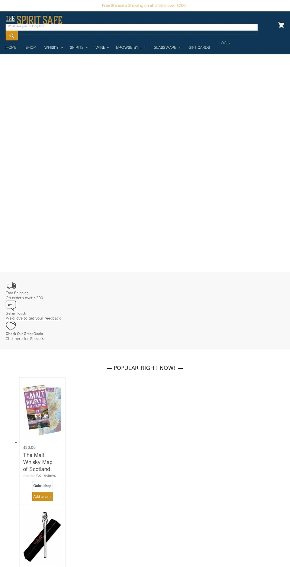 thespiritsafe.com.au shopify website screenshot