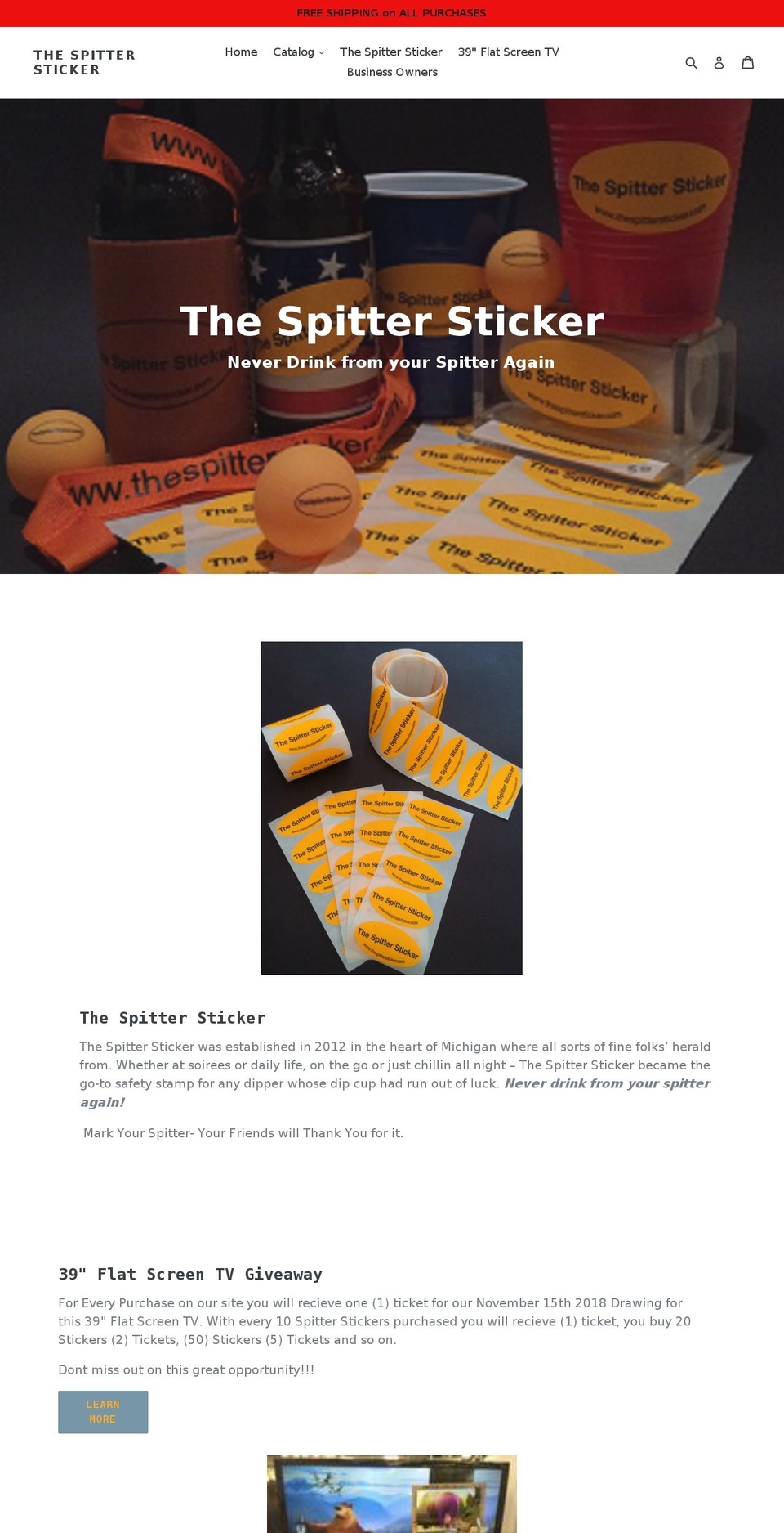 thespittersticker.com — Shopify storefront screenshot