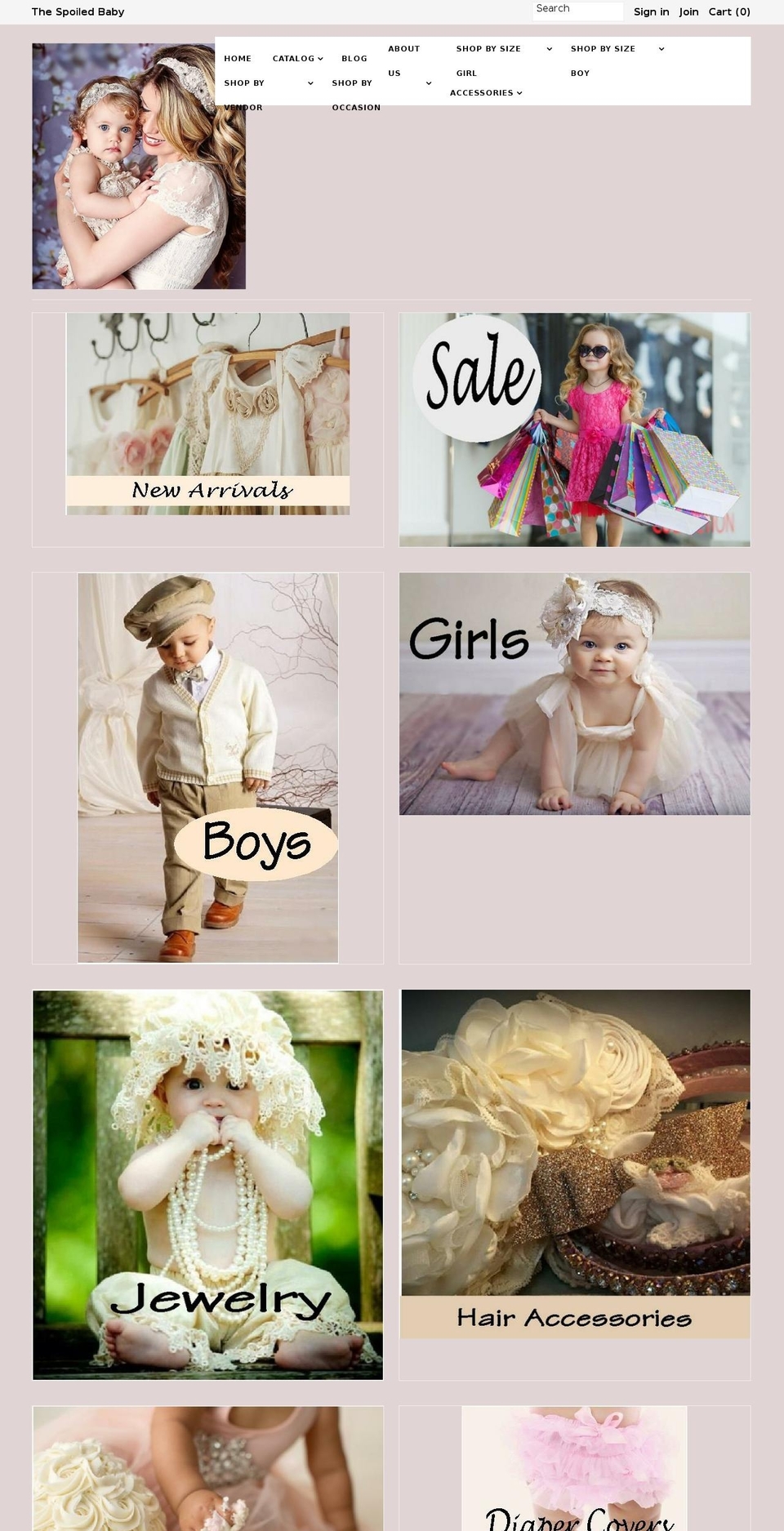 thespoiledbaby.com — Shopify storefront screenshot