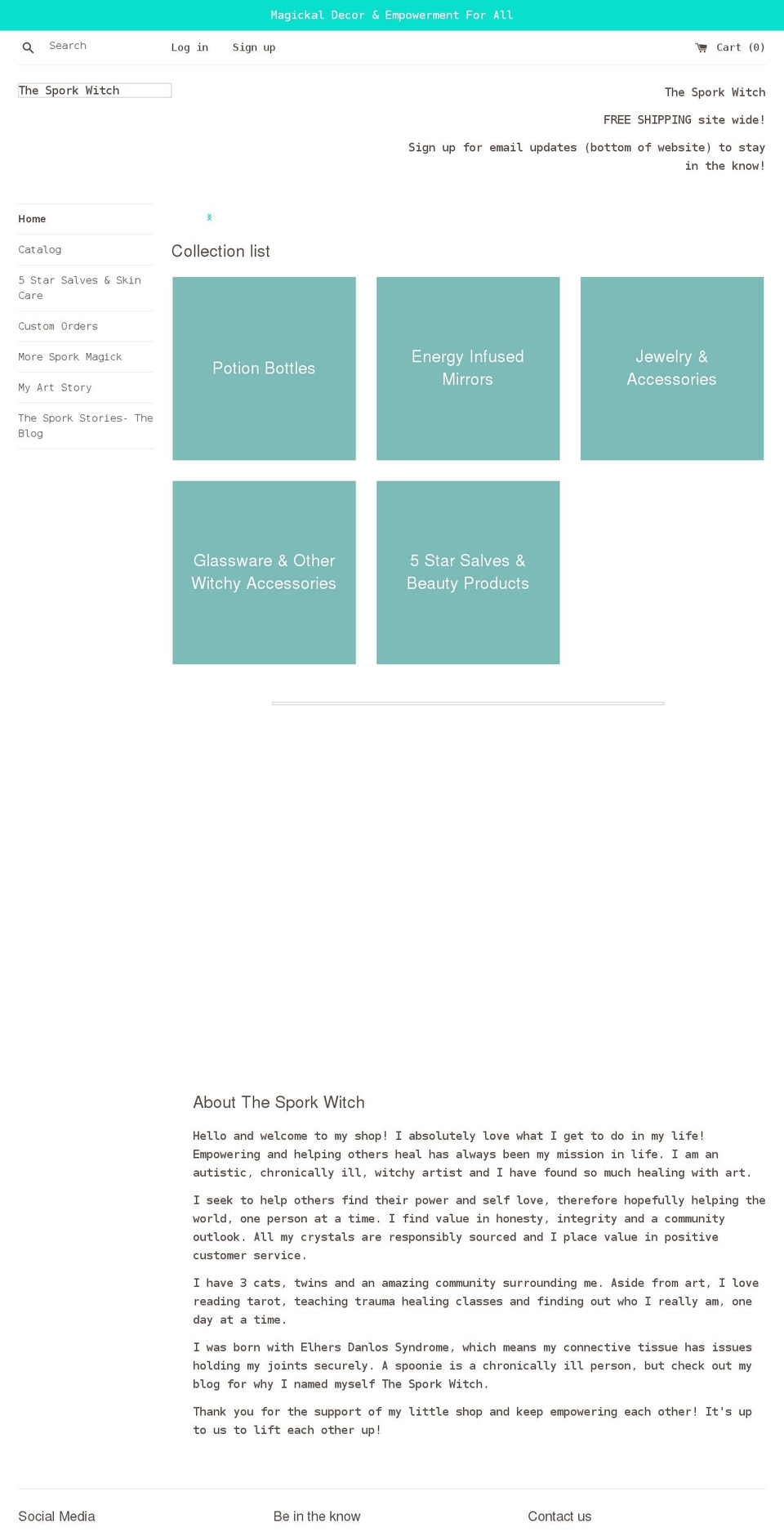 thesporkwitch.com shopify website screenshot