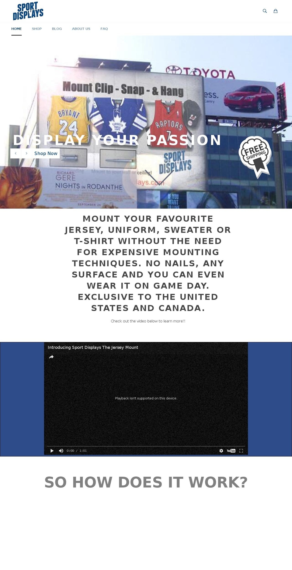 thesportdisplays.com shopify website screenshot