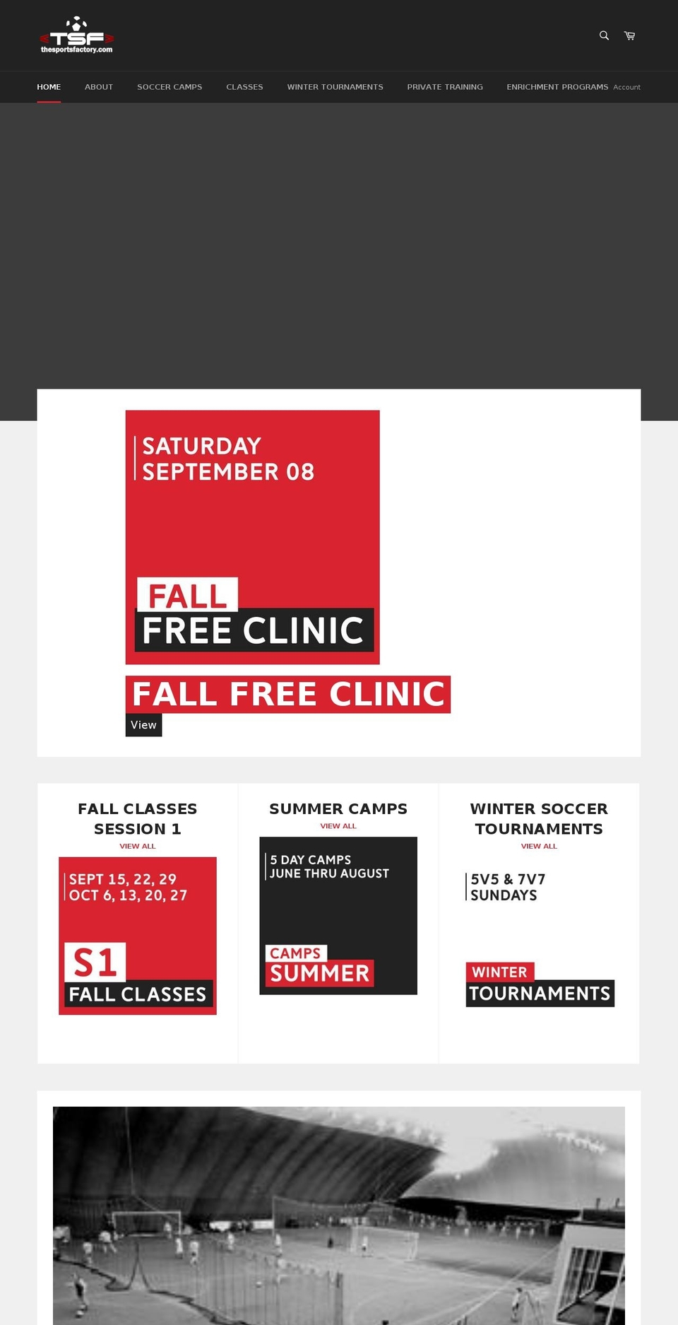 thesportsfactory.com shopify website screenshot