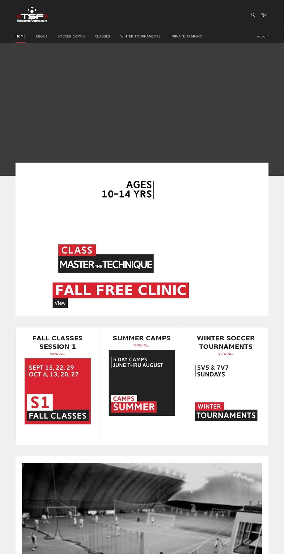 thesportsfactory.net shopify website screenshot