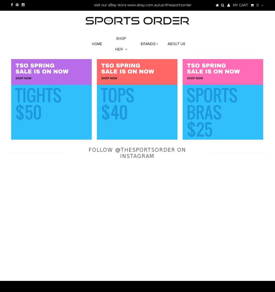 thesportsorder.com shopify website screenshot