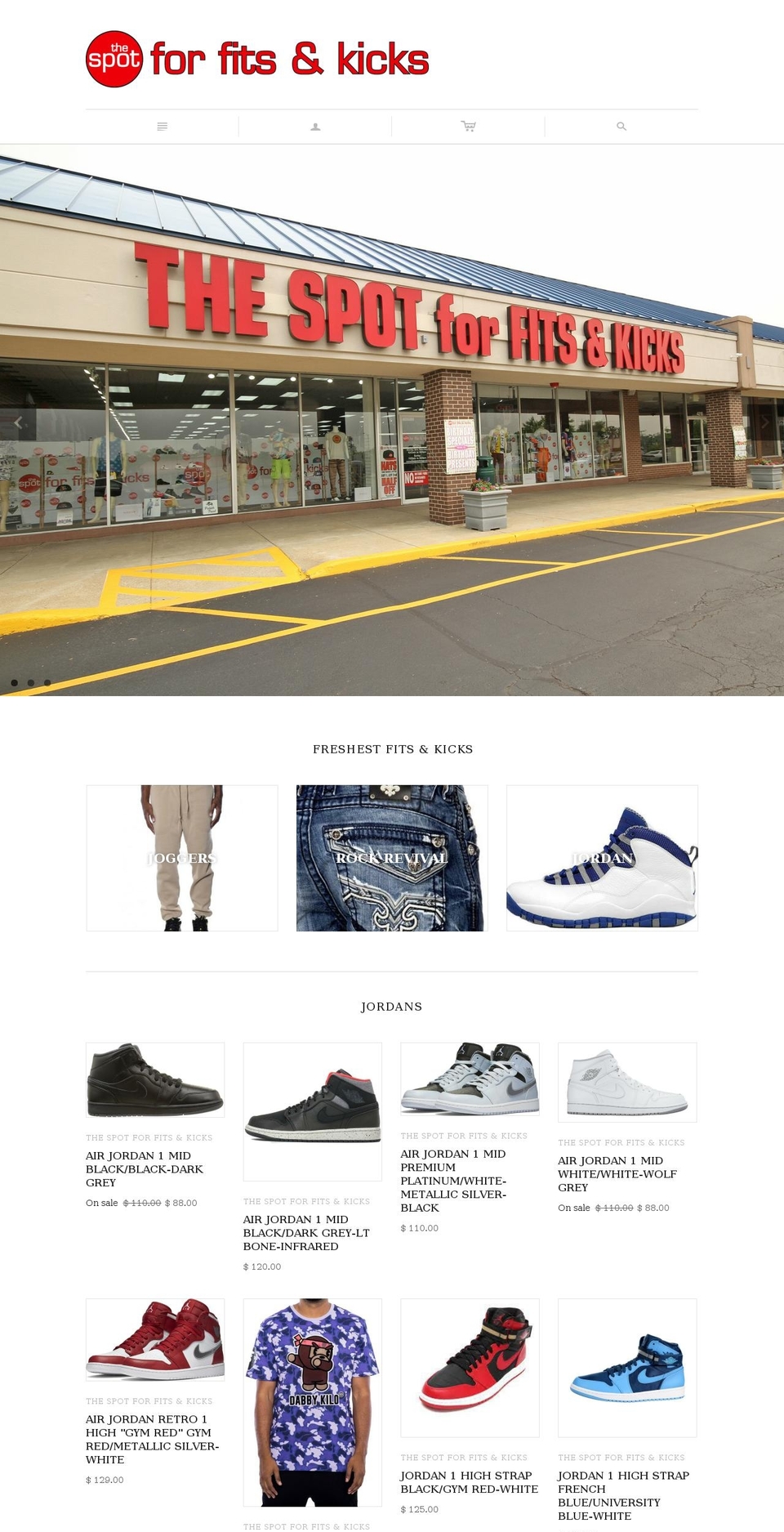 thespotforfitsandkicks.com shopify website screenshot