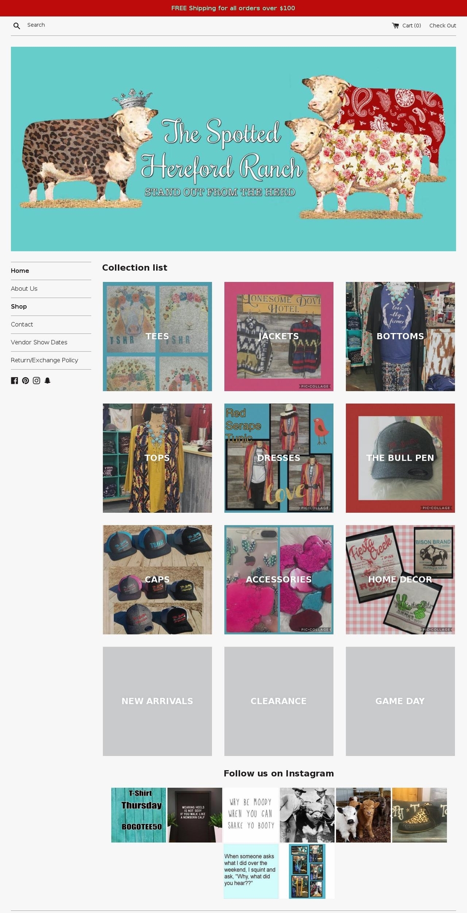 thespottedherefordranch.com shopify website screenshot