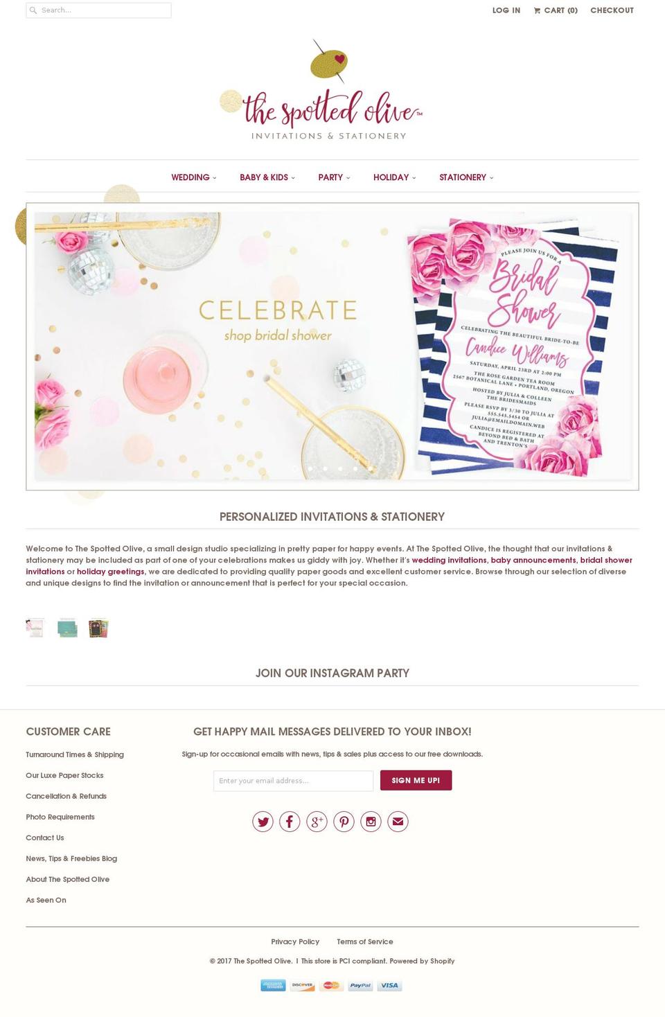 thespottedolive.com shopify website screenshot