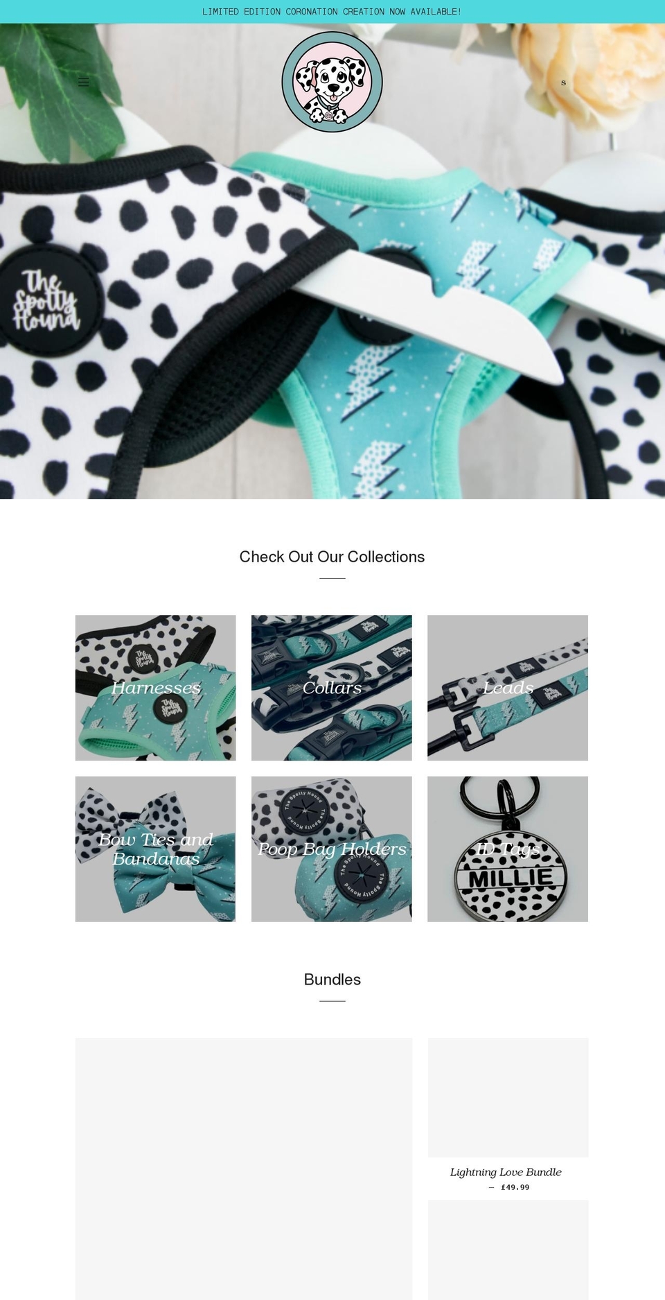 thespottyhound.co.uk shopify website screenshot