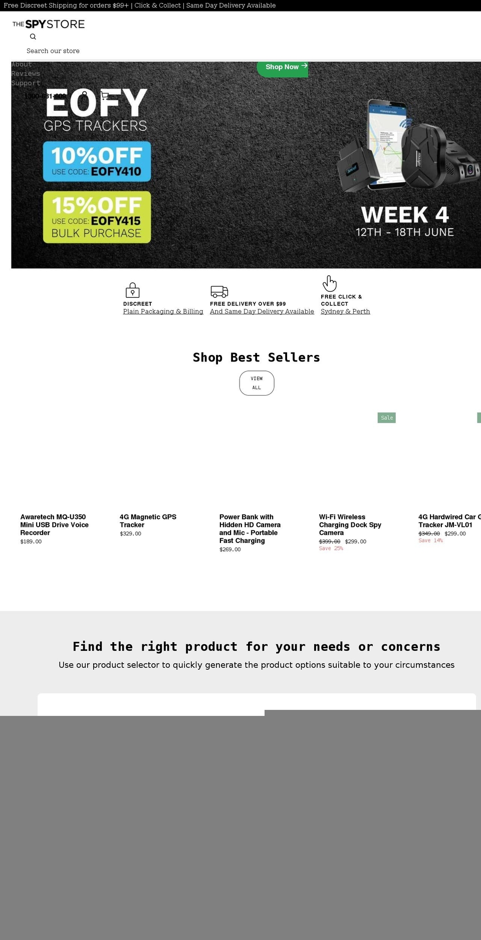 thespystore.com.au shopify website screenshot