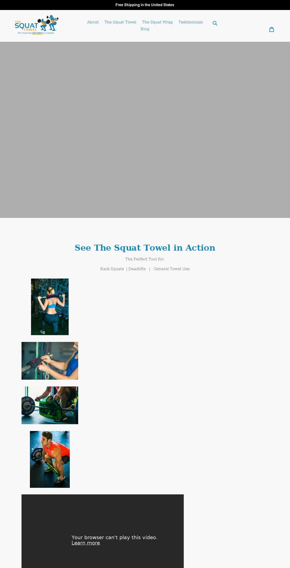 thesquattowel.com shopify website screenshot