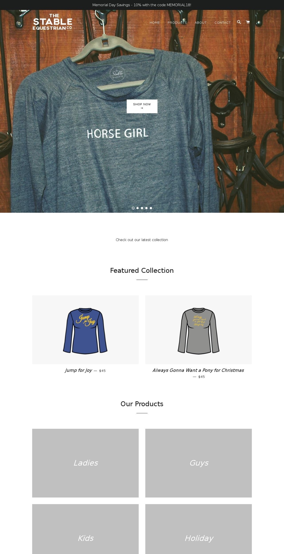 thestableeq.com — Shopify storefront screenshot