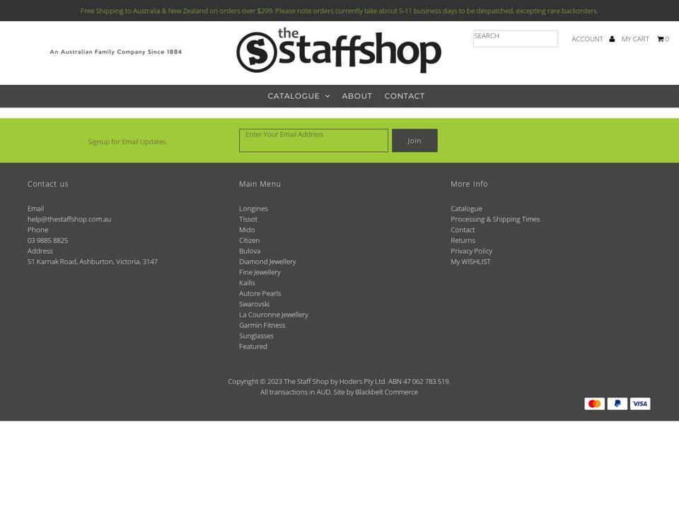 thestaffshop.com.au shopify website screenshot