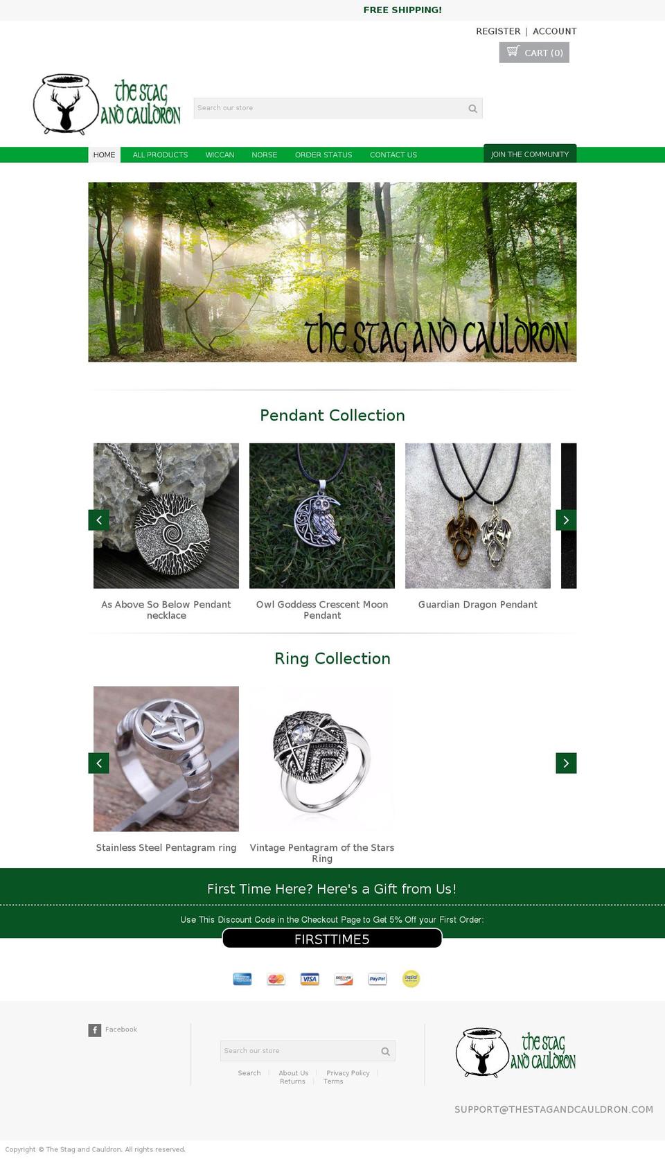 thestagandcauldron.com — Shopify storefront screenshot