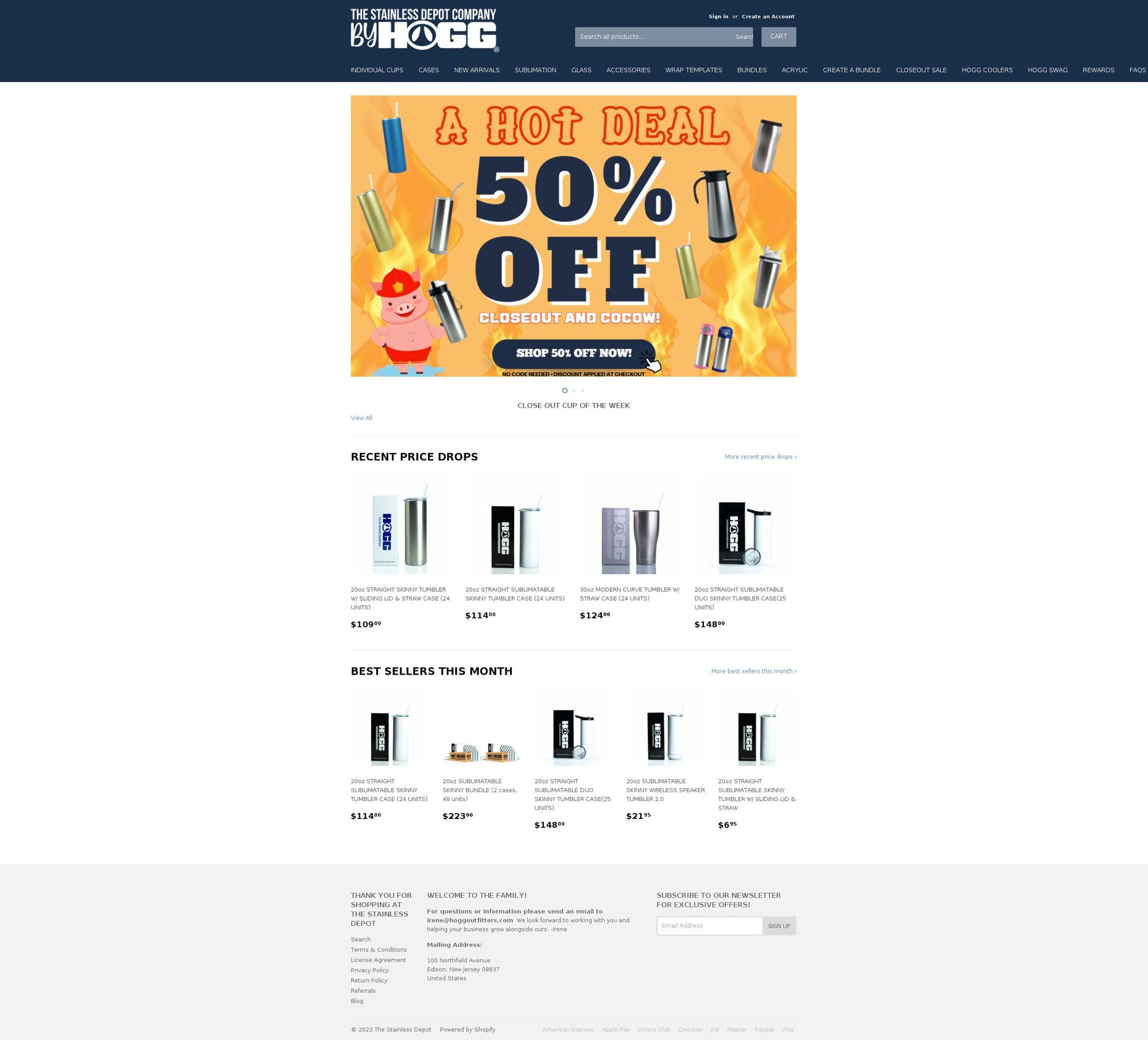 thestainlessdepotcompany.com — Shopify storefront screenshot