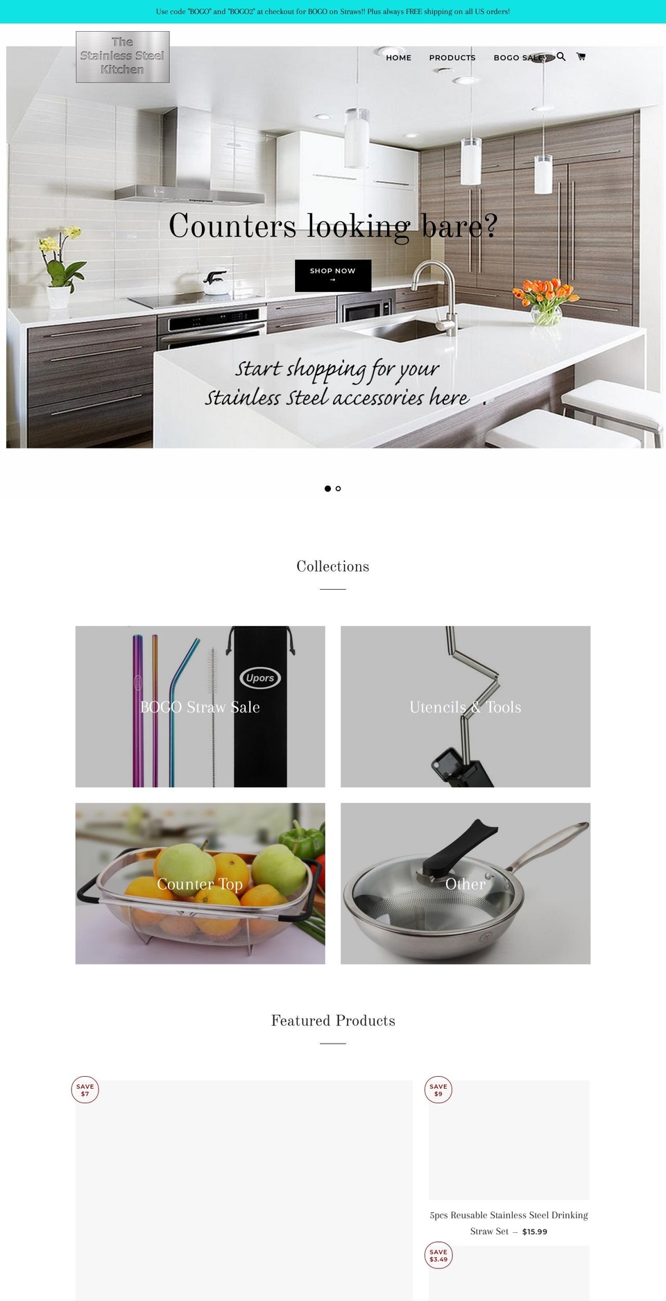 thestainlesssteelkitchen.com — Shopify storefront screenshot