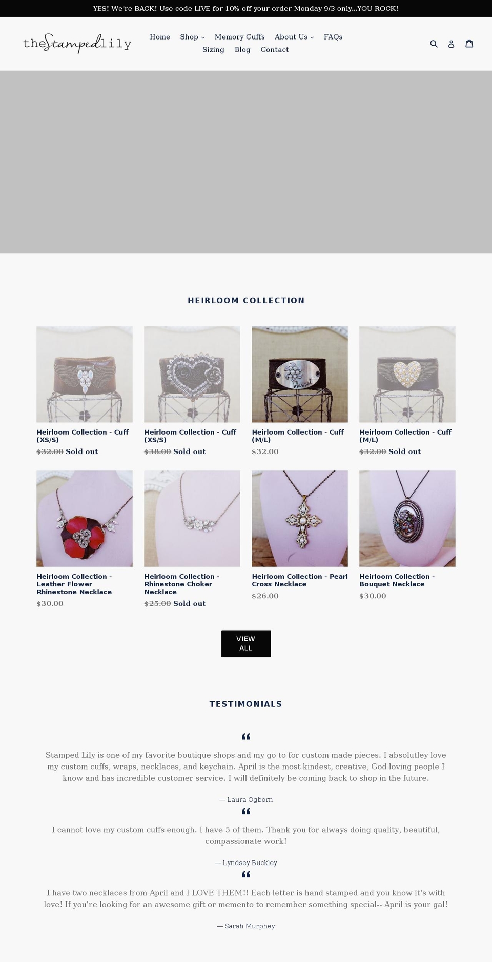 thestampedlily.com shopify website screenshot