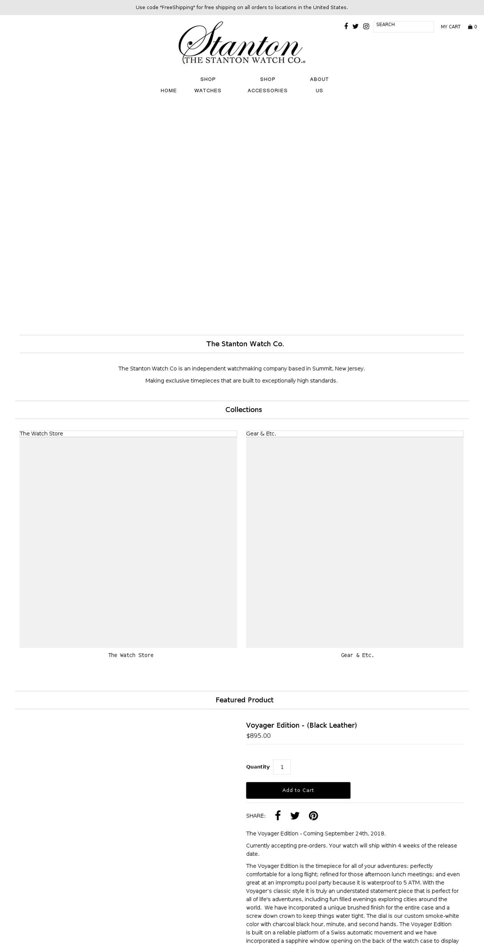 thestantonwatchcompany.com — Shopify storefront screenshot