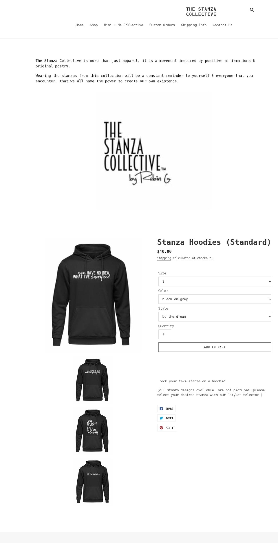 thestanzacollective.com shopify website screenshot
