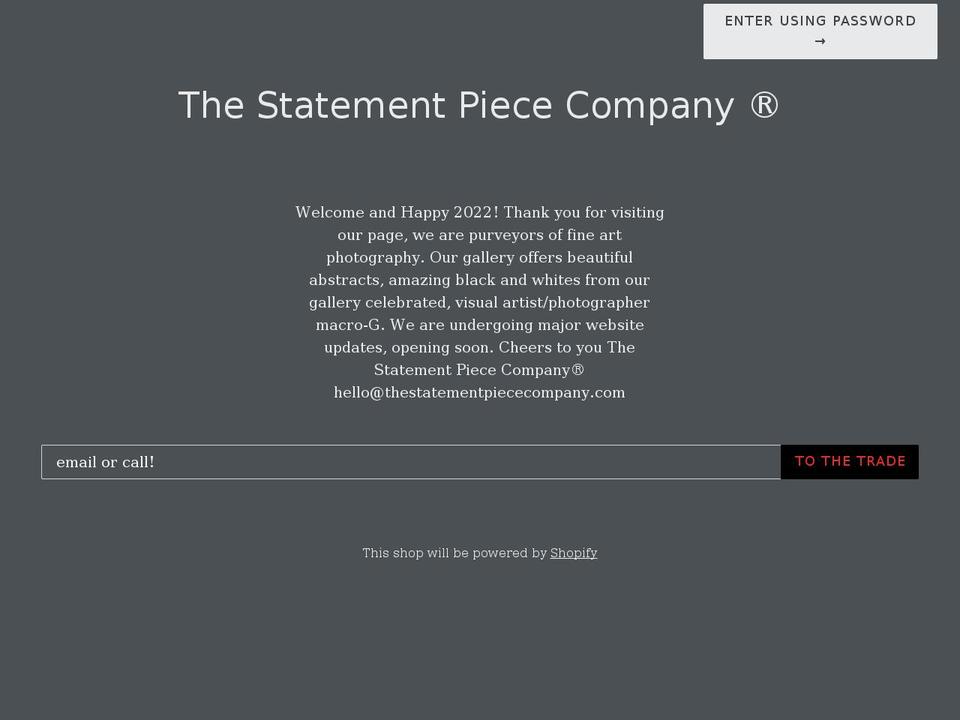 thestatementpiececompany.com — Shopify storefront screenshot