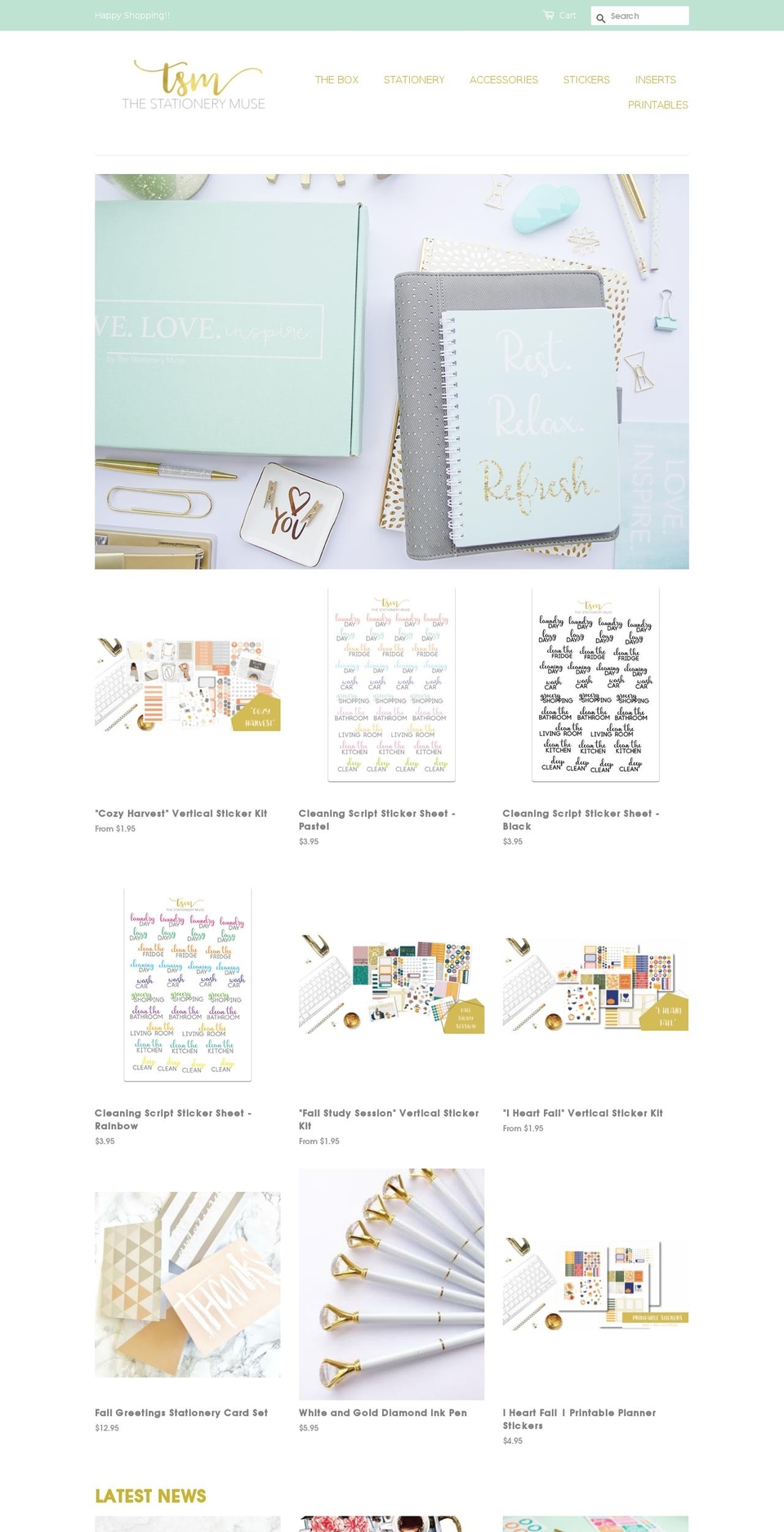thestationerymuse.com shopify website screenshot