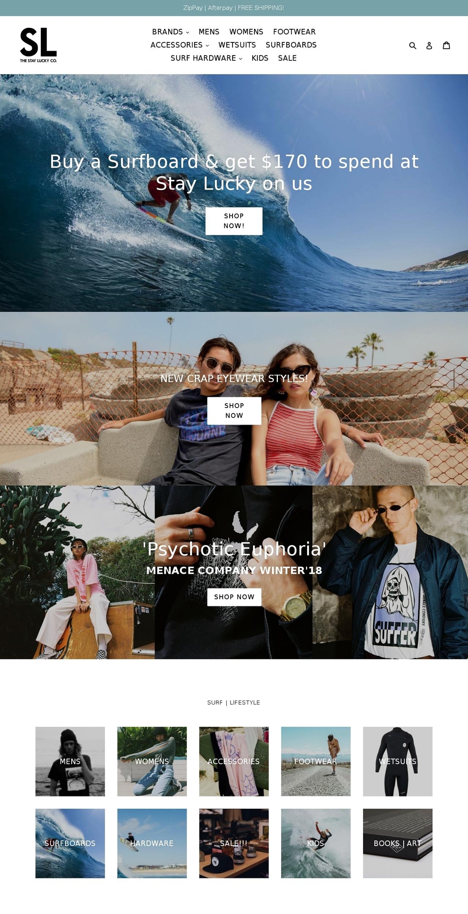 V2 Shopify theme site example thestayluckyco.com