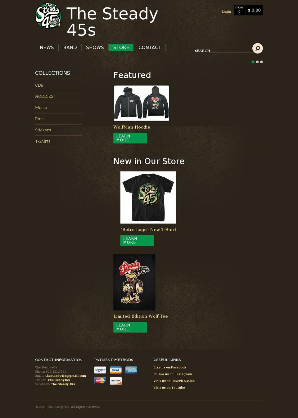 Philadelphia Shopify theme site example thesteady45s.com