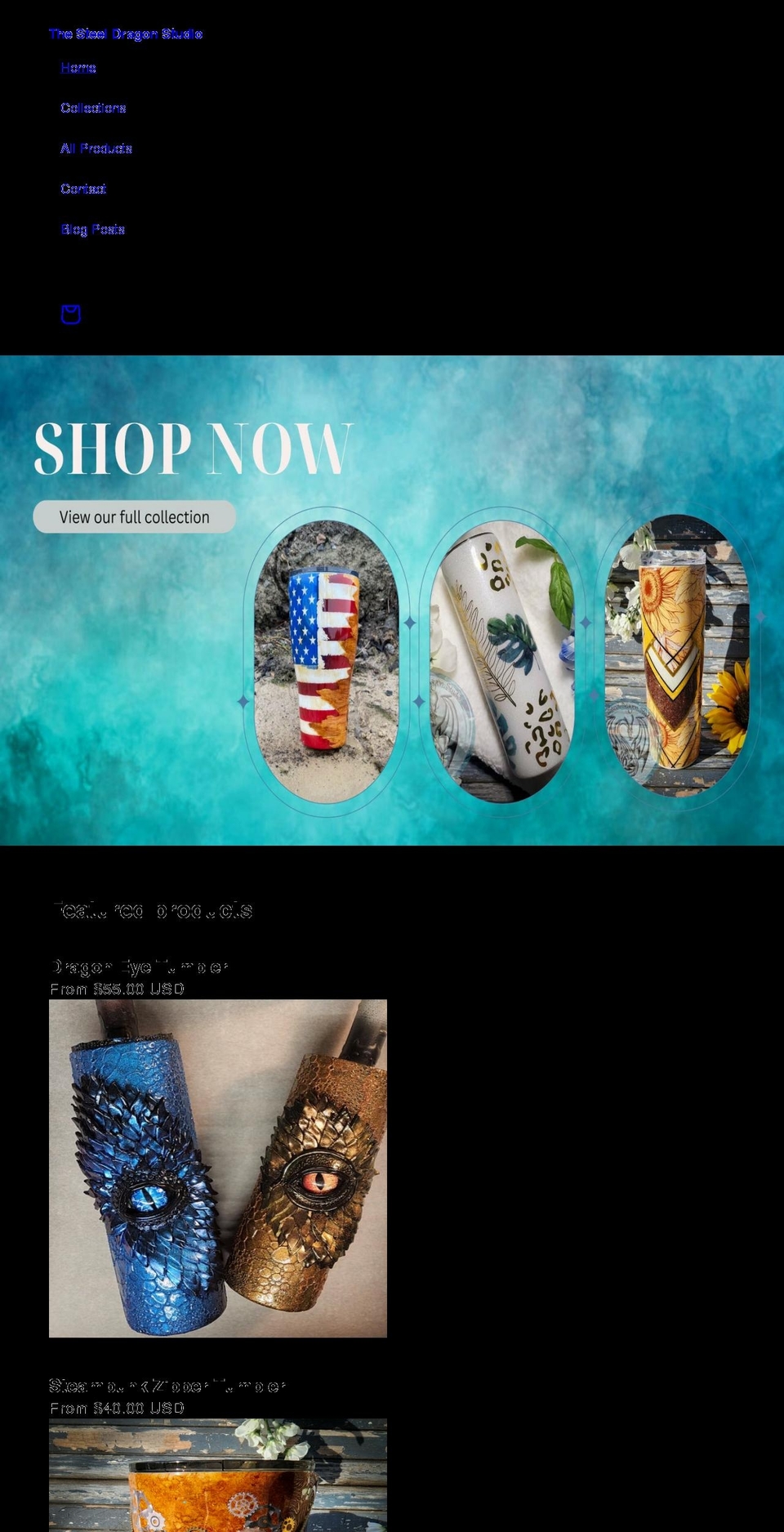 thesteeldragonstudio.com shopify website screenshot