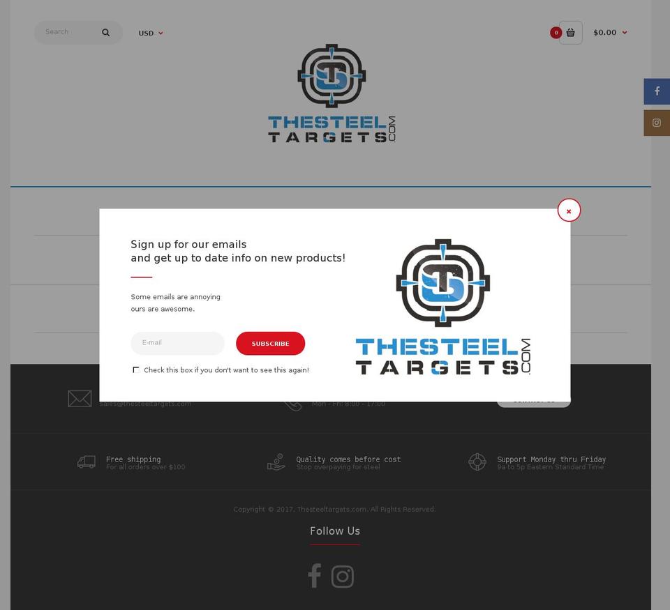 fastor3-0-default Shopify theme site example thesteeltargets.com