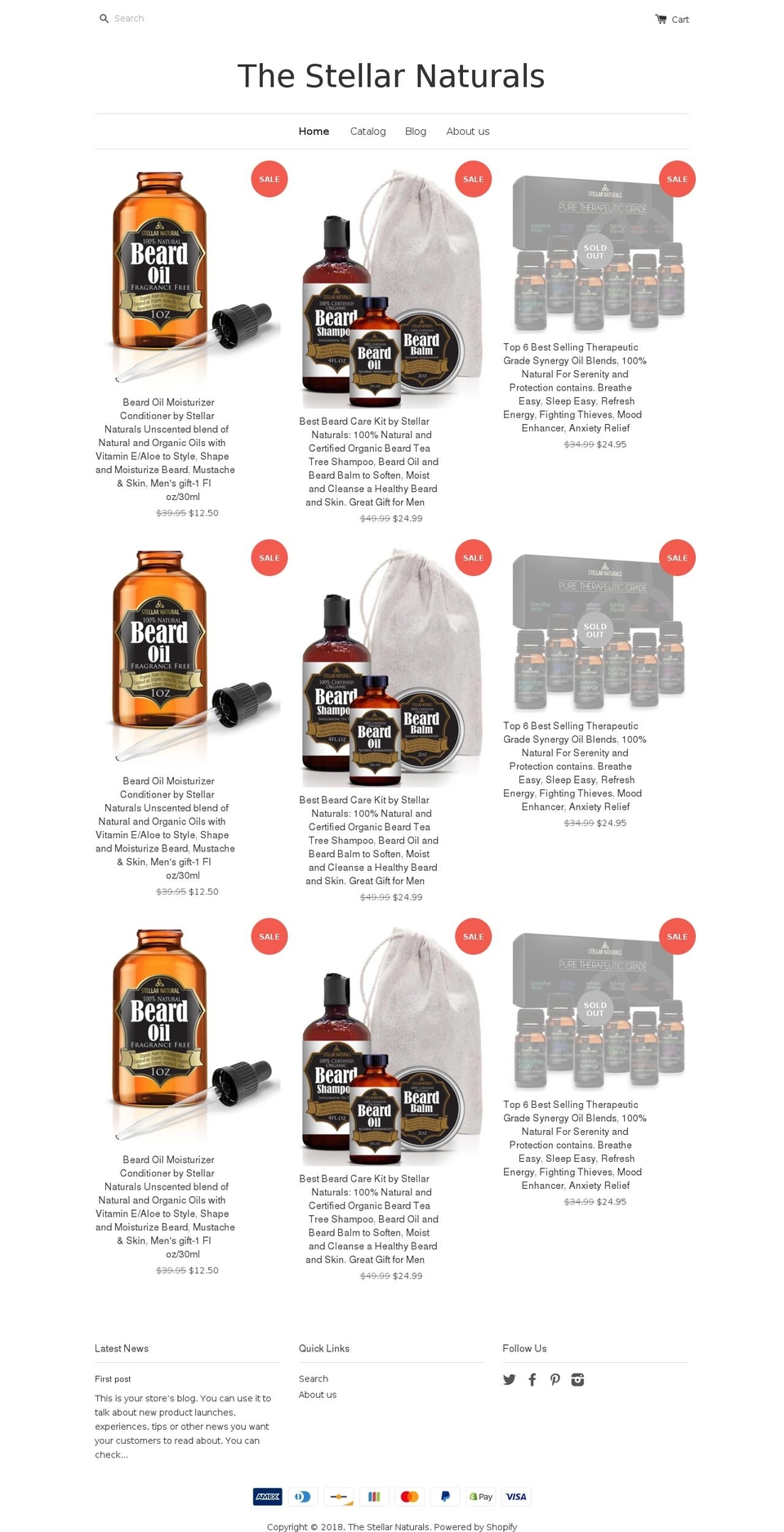 thestellarnaturals.com shopify website screenshot