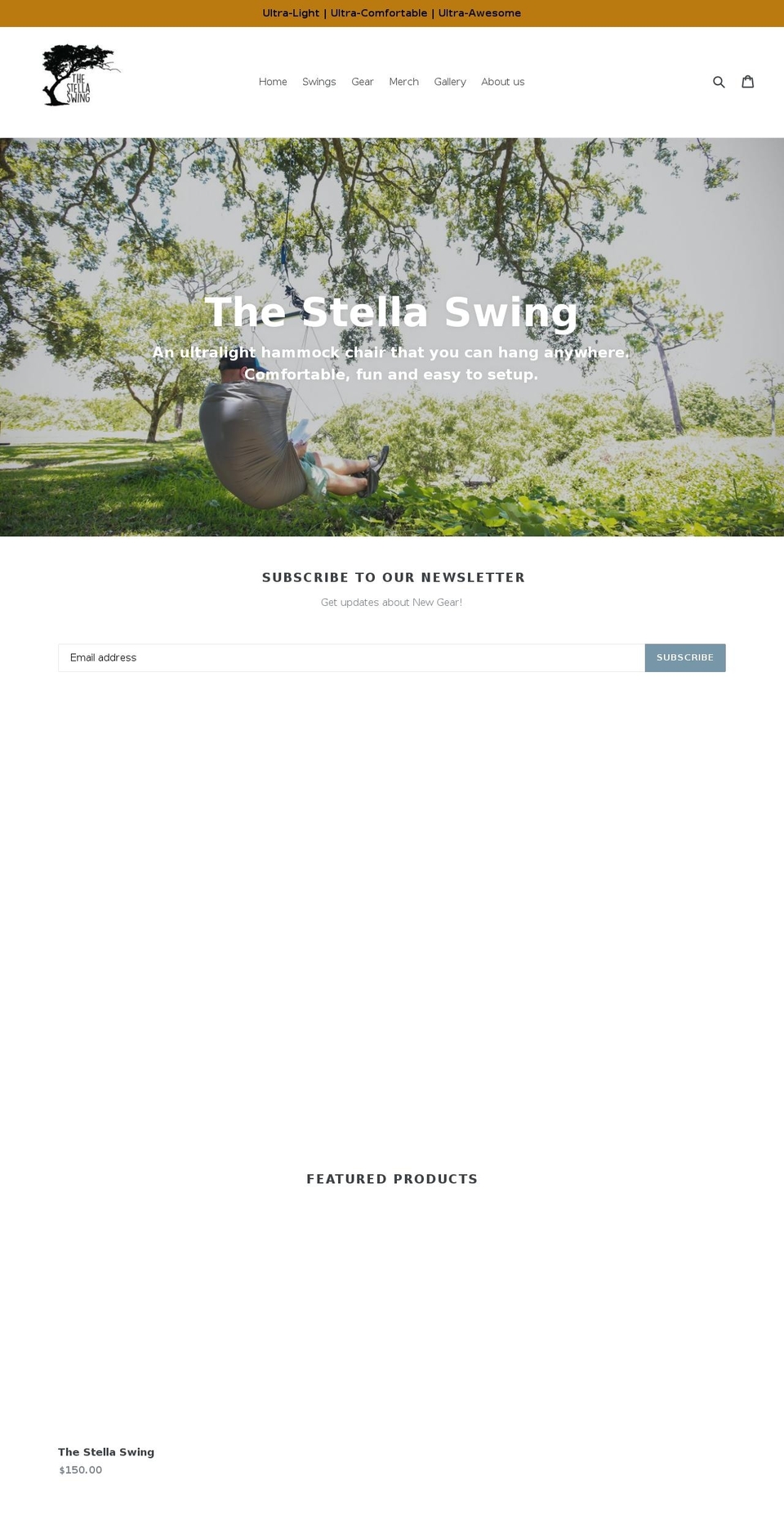 thestellaswing.com — Shopify storefront screenshot