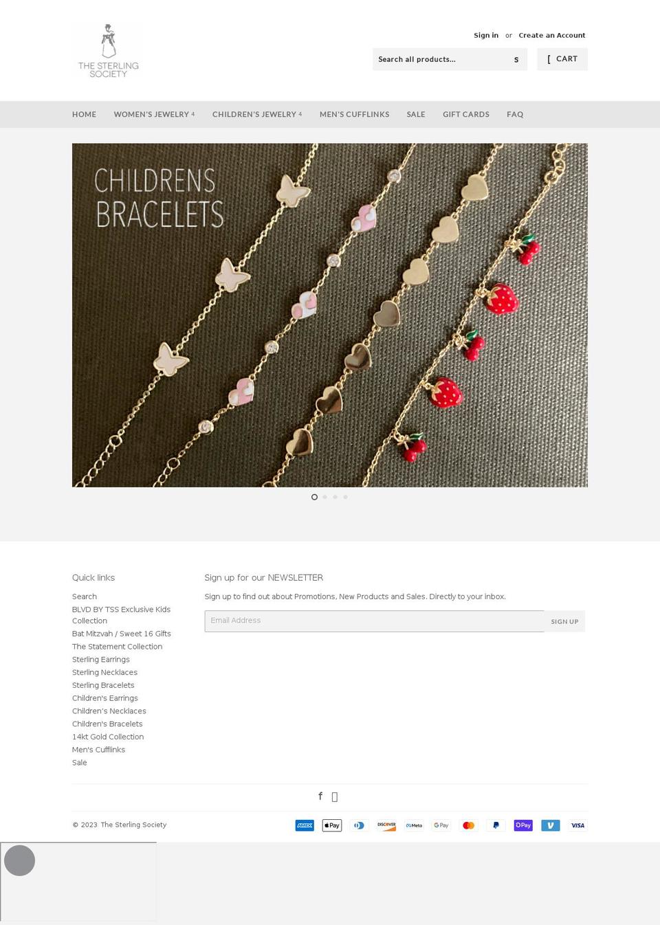thesterlingsociety.com shopify website screenshot
