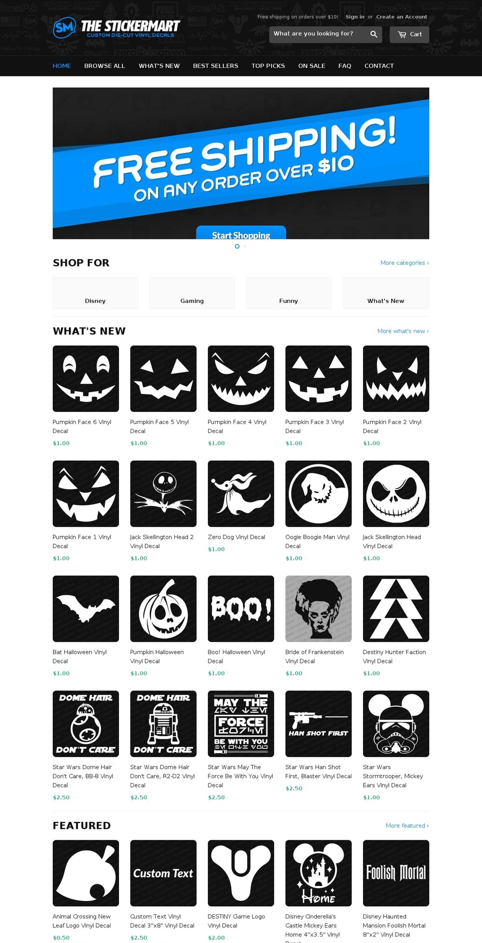 thestickermart.com shopify website screenshot