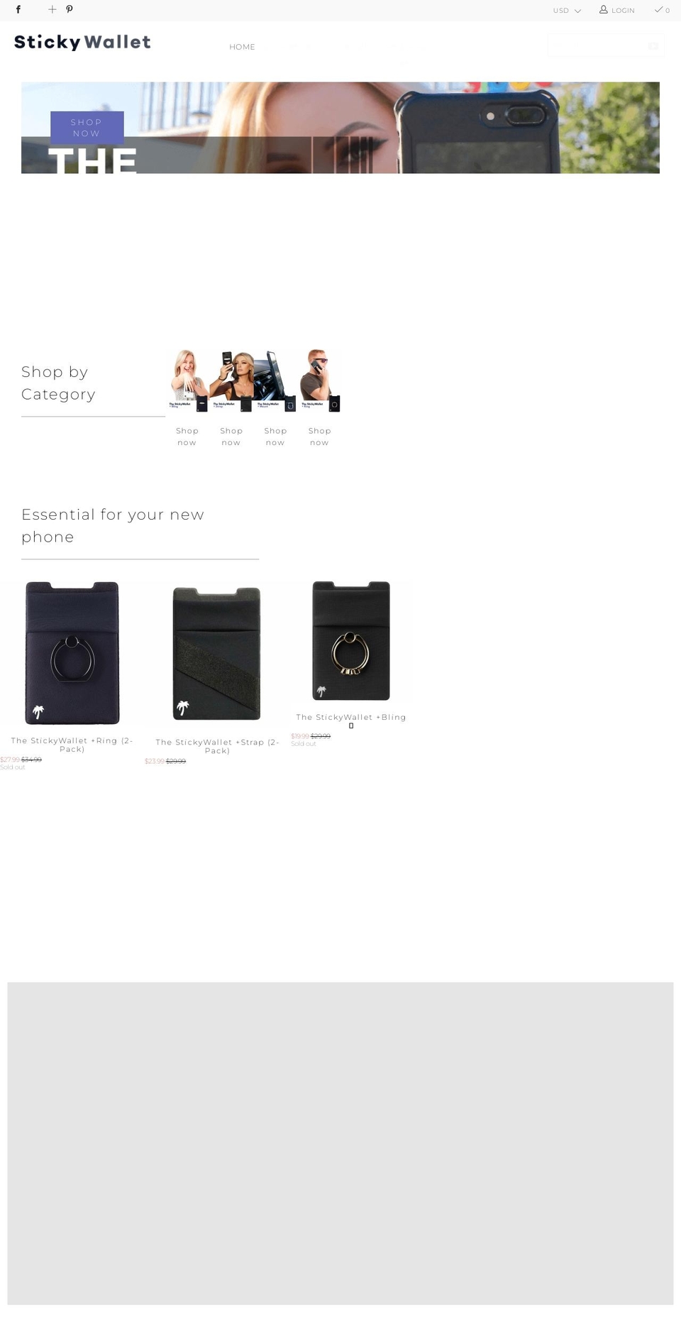 thestickywallet.com shopify website screenshot