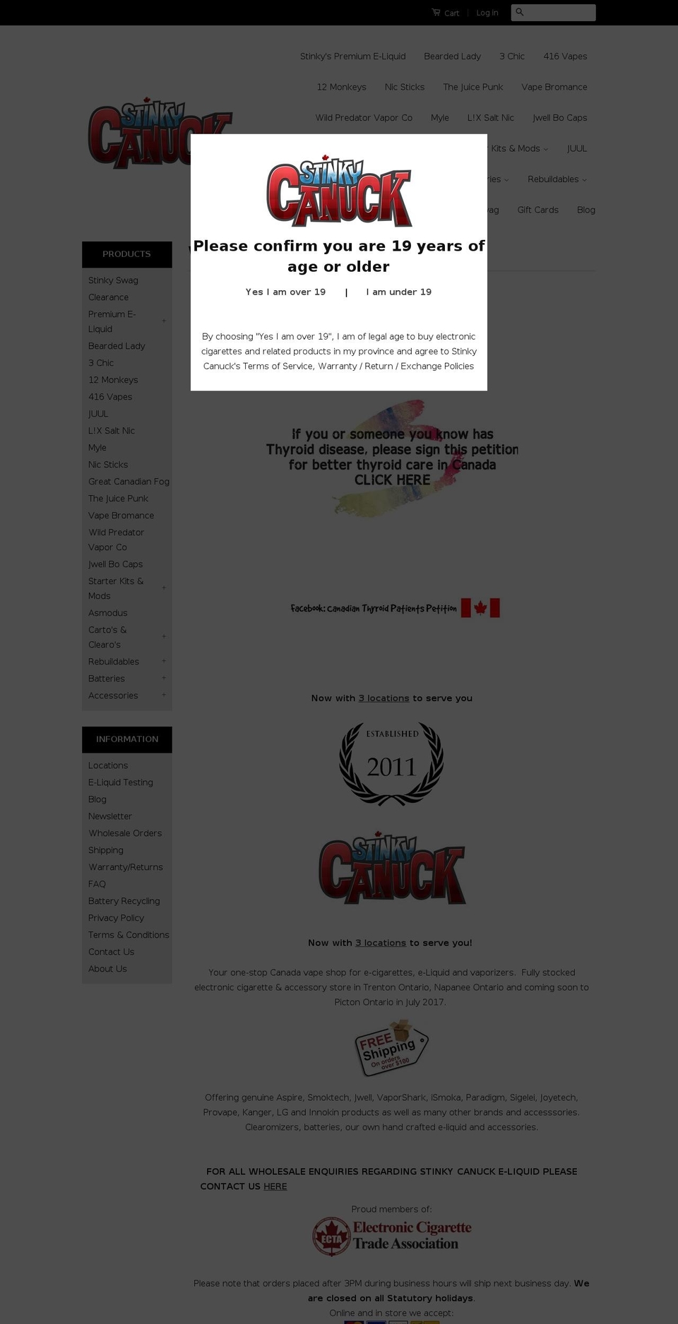 PCV3.1 - Terms and condition at cart Shopify theme site example thestinkycanuck.com