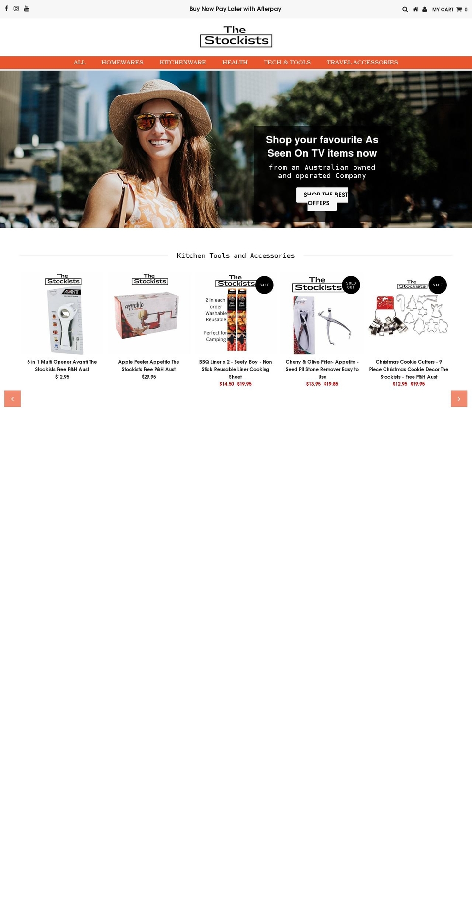thestockists.com.au shopify website screenshot