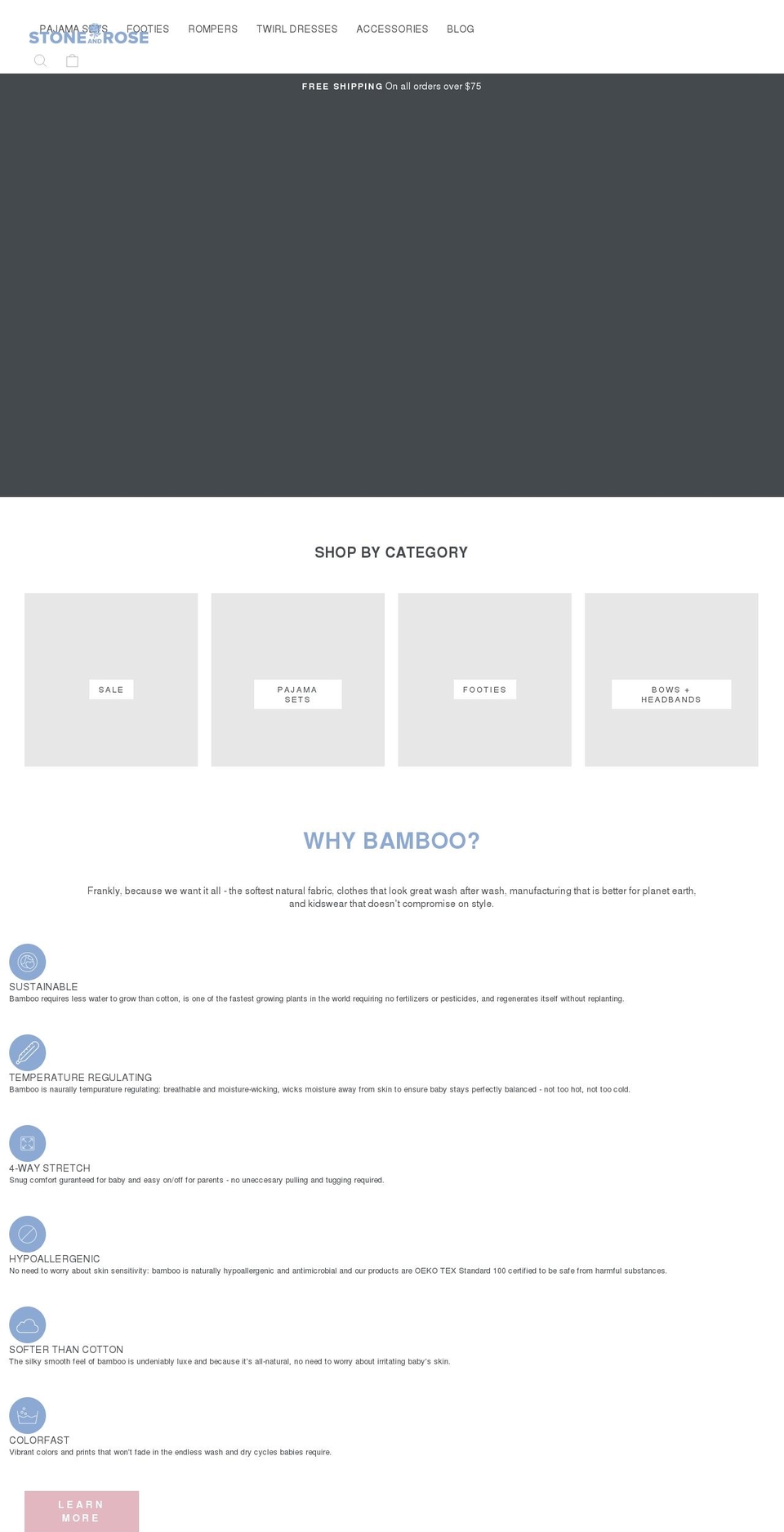 thestoneandrose.com shopify website screenshot